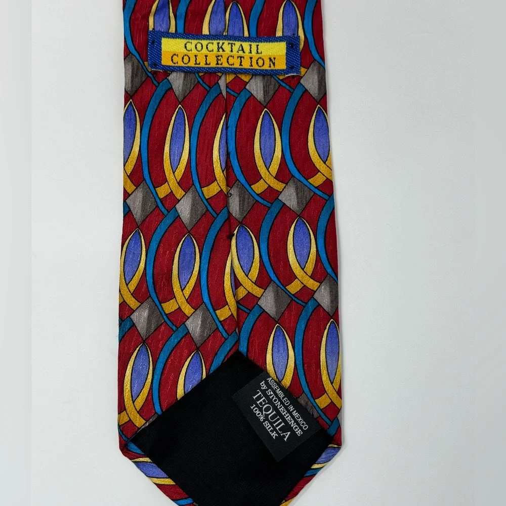 Cocktail Collection Silk Neck Tie, Multicolor grandpa classic colorful‎ office